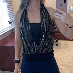 Halter Black and Gold Tank size XS